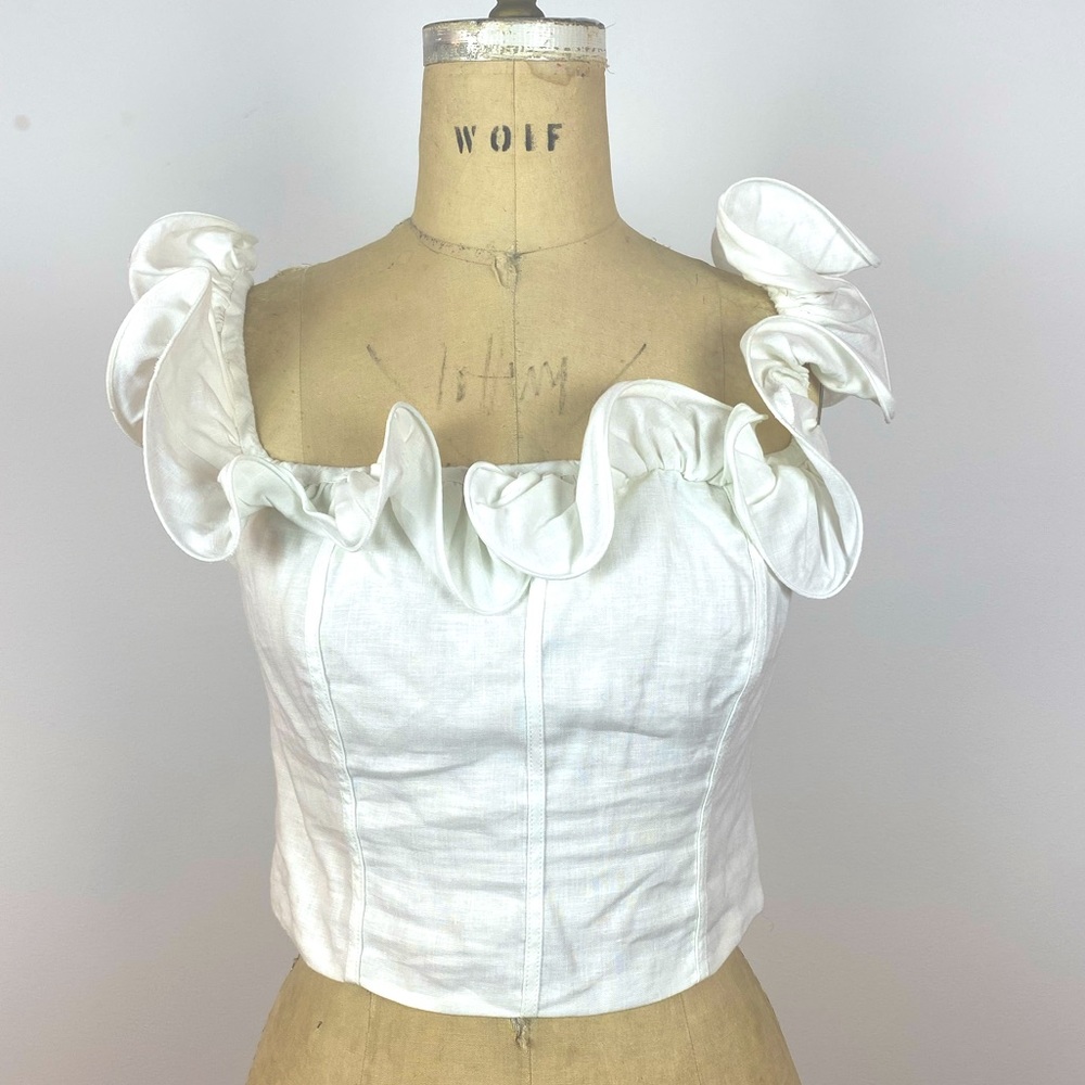 GUESS White Cotton Novelty Sleeveless